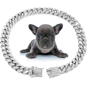 <span class=keywords><strong>Collar</strong></span> y Correa para Perro de Acero Inoxidable 316L Chapado en Oro, Diseño Grueso Cubano, Estilo Clásico Occidental - Product Image 5