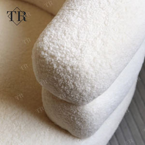 Turri esthétique blanc réception canapé chaise Teddy tissu beauté canapé pour Salon et salon importé éponge matériau de remplissage - Product Image 4