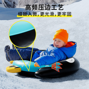 Tubo de esquí inflable con forma de pingüino, de PVC, para adultos, diversión invernal al aire libre, tamaño grande 160x159cm - Product Image 4