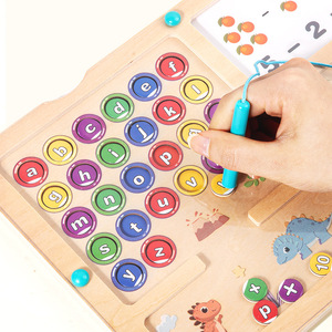 Yuci magnétique mot-orthographe numéro opération enfants dinosaure écriture stylo balle roulant labyrinthe éducatif apprentissage précoce jouet - Product Image 2