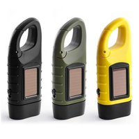 Lampe torche LED solaire rechargeable USB-C à manivelle, étanche, avec porte-clés pour les situations d'urgence en extérieur et le camping