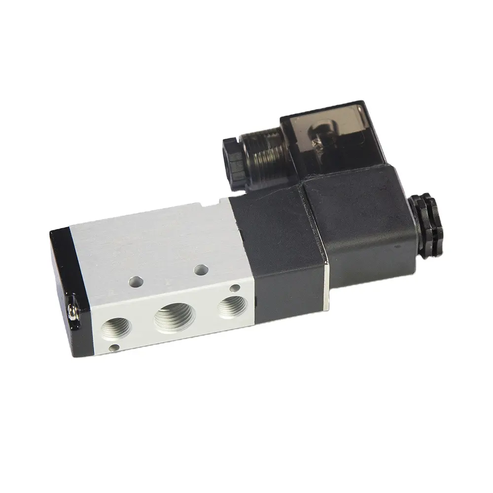 Valvola pneumatica a solenoide 5 porta 2 posizione 2/5 Way 1/8 "Bsp 4v110-06 con filo Dc 12v 24v Ac110v 220v