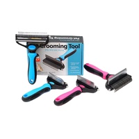 Peigne et brosse démêlante double tête en acier inoxydable pour animaux de compagnie (PPT/PET) avec logo OEM – Accessoire de toilettage polyvalent pour chiens