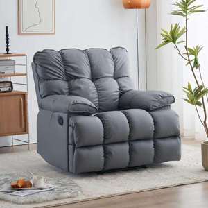Sofá individual giratorio eléctrico de lujo moderno, sillón reclinable de diseño con capitoné para dormitorio, ideal para relajarse. - Product Image 3