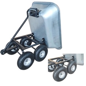 85L镀锌钢桶花园推车金属卷容器带四轮OEM可定制旅行车推车 - Product Image 3