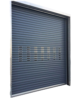 Persiana Enrollable Automática de Polímero, Diseño de Ventana Ventilada, Persiana Enrollable Eléctrica para Garaje, Comercial, Residencial, de Aleación de Aluminio para Exteriores
