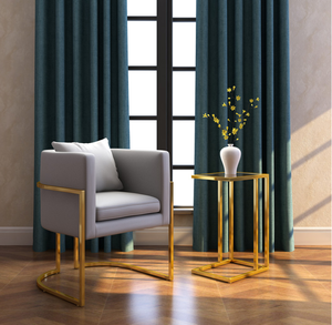 Chaise de manucure en forme de U Chaise à pain de luxe légère Chaise de canapé simple de maquillage <span class=keywords><strong>Fauteuil</strong></span> en velours avec pieds dorés pour le salon - Product Image 4