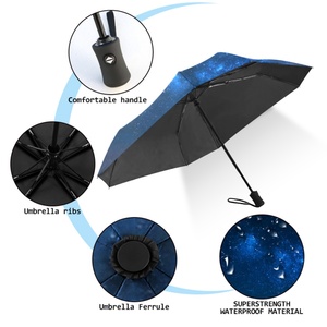 190 T Pongee Modern Dual-folding Windproof Travel Folding Compact Business Gifts Custom <b>Umbrella</b> with Logo Printing - Product Image 4