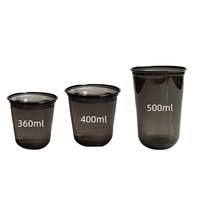 Gobelets en plastique jetables Couvercles plats en forme de dôme Logo personnalisé 90mm Gobelets durs en PP noir pour thé à bulles chaud et froid Autres boissons