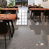 Carreaux de sol en terrazzo céramique couleur brillante 800x800, isolants thermiquement et antidérapants pour restaurants, magasins de vêtements, centres commerciaux et salons