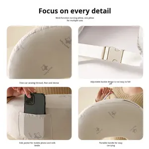 Oreiller d'allaitement en coton en forme de U, <span class=keywords><strong>coussin</strong></span> d'allaitement, support pour bébé, sommeil, câlin, soutien, protection de la taille - Product Image 4