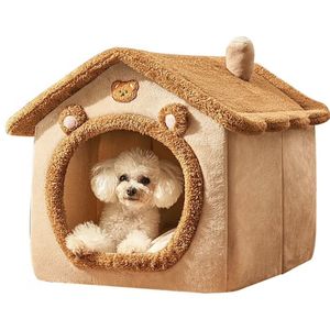Luxury Dog House Type Winter Warm Small <b>Bed</b> Dogs Teddy Four Seasons Universal Detachable Washable Dog House Cat <b>Nest</b> <b>Bed</b> Pet - Product Image 2
