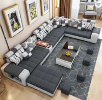 Bequeme Günstige Wohnzimmer-Sofagarnitur, U-Form Ecksofa Möbel, 7-Sitzer Fabrikpreis, Stoff für Sofa