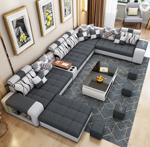 आरामदायक सस्ते कमरे में रहने वाले सोफे अनुभागीय यू आकार सोफा सेट फर्नीचर 7 सीटों वाले फैक्टरी मूल्य कपड़े के लिए सोफे - Product Image 4