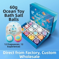 Ensemble de Boules de Bain Effervescentes en Plastique en Forme d'Ours 60g*12 Pièces, Coffret Cadeau de Bain pour Enfants, Jouets de Bain Éclatants