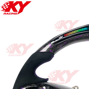 For Toyota GR Yaris 2020-2025 Custom LED Carbon Fiber Suede Grip Sports Steering <b>Wheel</b> for Camry Corolla RAV4 86 Supra - Product Image 2