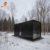 Cabine d'hôtel modulaire en acier isolé avec salle de bain et fenêtre panoramique pour camping, complexe hôtelier, hébergement éco-responsable (conception européenne)