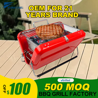 Équipement de barbecue en plein air, petit barbecue, four Portable en acier inoxydable, Kebab à charbon de bois, grilles de barbecue