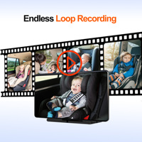 Dash Cam 7 ''voiture monté bébé en temps réel WiFi moniteur 2k hd g-sensor caméra voiture enregistrement vidéo voiture siège arrière enfant moniteur ZD23