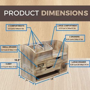 Estante de almacenamiento de escritorio de madera maciza de estilo americano con cajones para joyería, organizador de cosméticos, tipo rectangular blanco Retro - Product Image 4
