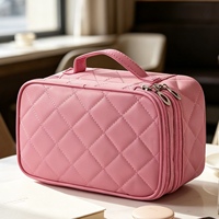Pochette cosmétique à la mode mignon sac de maquillage en nylon avec étui portable à fermeture éclair pour le voyage