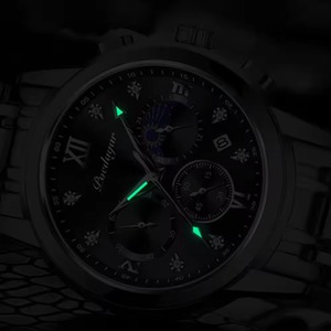Reloj de Lujo para Hombre de Acero Inoxidable, Nuevo, a la Moda, Resistente al Agua, con Esfera Luminosa de Cuarzo, Correa de Cuero, Movimiento Ronda - Product Image 5