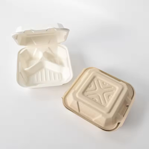 Muestra gratis <span class=keywords><strong>Barato</strong></span> 9X6 "Desechable Ecológico Comida rápida Envasado Microondas Clamshell Lunch Container Cajas - Product Image 3