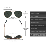 Lunettes de Soleil de Luxe Tendance à Double Pont, Style Aviateur pour Hommes, Lunettes D'Extérieur Modernes pour Hommes