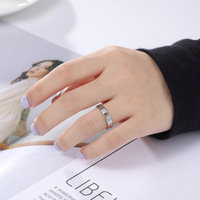 Inspiration Letter Fashion Blank Benutzer definierte einfache Abschrägung Gravierte Firma Shop Logo Laser Edelstahl verstellbarer flacher offener Ring