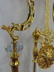 Jam Lantai Vintage Mewah Emas Jam Kakek Elegan dengan Gaya Antik Bahan Kaca Kristal untuk Penggunaan di Rumah atau Hotel - Product Image 5