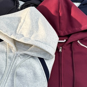 Premium Winter <b>Thick</b> Zipper Hoodies Custom Black Cotton Polyester <b>Fleece</b> Men's <b>Jackets</b> Bulk Wholesale Sustainable Breathable - Product Image 2