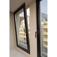 Fenêtre à battant et à bascule à rupture de pont thermique haute performance, système italien minimaliste à cadre fin, double vitrage