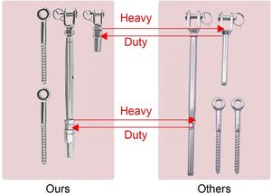 केबल रेलिंग किट टॉगल टर्नबकल और अंत Tensioner 1/8 इंच केबल रेलिंग के लिए फिटिंग हार्डवेयर T316 स्टेनलेस स्टील - Product Image 6