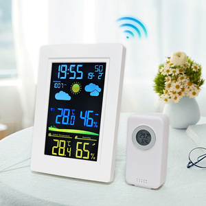 Emaf hiện đại trang trí nội thất đèn nền Máy tính để bàn báo động nhiệt độ độ ẩm ngoài trời di động Trạm thời tiết đồng hồ với màn hình LCD - Product Image 1