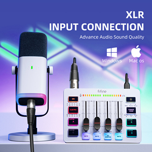 FIFINE SC3 Mixer Audio per Podcast, Interfaccia Audio USB per Registrazione PC, Mixer Audio XLR Portatile per Streaming Live - Product Image 2
