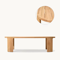 Ensemble de canapés d'extérieur en teck moderne pour resort, ensemble de canapés de jardin écologiques, ensemble de meubles de jardin imperméables pour hôtel et villa