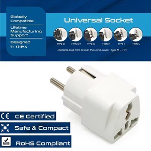 Convertisseur de puissance <span class=keywords><strong>Euro</strong></span> Plug Adaptateur Cuivre Allemagne Plug Adaptateur Us Uk vers Eu 2 Broches <span class=keywords><strong>Euro</strong></span> Travel Plug Outlet Adapter - Product Image 3