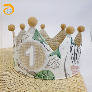 Corona de Muselina Ecológica para Bebé, Gorro de Fiesta, Corona de Rey, Decoraciones de Cumpleaños, Accesorio de Fotografía para Recién Nacidos, <span class=keywords><strong>Regalo</strong></span> para Baby Shower, Venta al por Mayor - Product Image 2