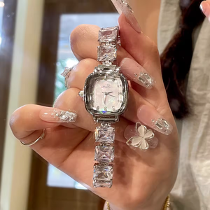 Reloj de Pulsera de Lujo para Mujer, Nuevo, Personalizado, de Cobre con Diamantes, Correa de Acero Inoxidable, Cuadrado, de Aleación, de Cuarzo, a la Moda - Product Image 3