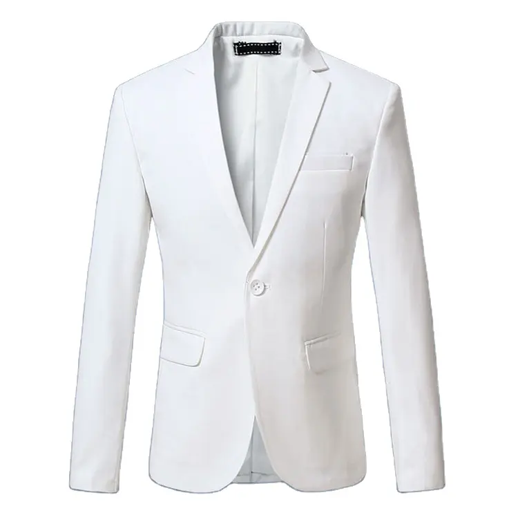 Foreign trade business solid color suit urban white collar slim single row one button large size one piece men's suit
