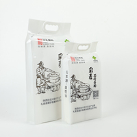 Sac de riz à fond plat en plastique 10kg 5KG personnalisé sac de riz debout 10L avec poignée blanche
