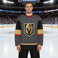 Jersey Hoki Es Logo Kustom OEM & ODM Desain Populer Sublimasi Seragam Latihan Tim Lengan Panjang Bendera Ramah Lingkungan