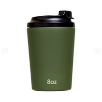 Tasse à café isotherme de voyage 2026 Emerit personnalisée avec logo gravé au laser, 240 ml (8 oz), anti-fuite, recyclable, avec couvercle en PP