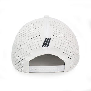 OEMメンズポリエステルTPULOGOレーザーカットグリッドアスレチックギアクイックドライ56パネルサッカークラブゴルフハットキャップスクエアレーザー穴付き - Product Image 5