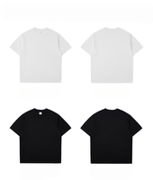 Summer New Men's Casual T-shirt American West Coast Brand 230g Coton Peigné Noir Blanc Couleurs Solides 100% Coton Manches Courtes
