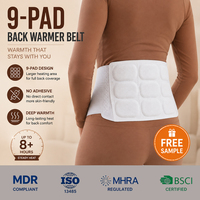 Patch chauffant pour la taille à 9 zones, grande taille, bande réglable en velcro pour soulager les douleurs dorsales, non adhésif, unisexe