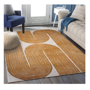 Tapis en laine touffeté à la main de style haut-bas Design persan moderne pour une utilisation à la maison Tapis élégant pour manger Vivre Inde Origine - Product Image 1