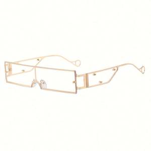 Gafas de Sol Cuadradas Sin Montura con Lentes de Una Pieza y Remaches Estilo Escudo para Hombre y Mujer, Novedad de Moda 2020, Protección UV400 - Product Image 5