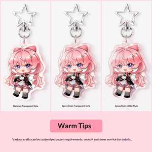 Acrylic <b>Anime</b> Character Custom Animation DIY UV Printing Key Chain Pendant Photo Creative Small Gift - Product Image 1