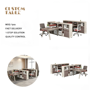 Office Partition Cubicle Modular 4 People Workstation Office Partition <strong>Table</strong> <strong>Desk</strong> Furniture Work Stations Office <strong>Desk</strong> - Product Image 1